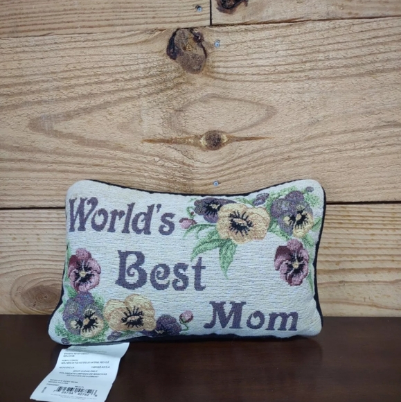 Manual Woodworkers & Weavers Pillow Tapestry "World's Best Mom" NWT - Picture 3 of 8